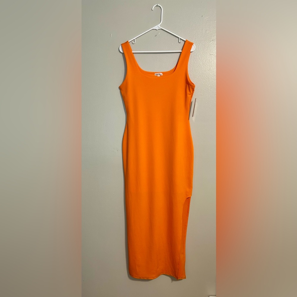 Derek Heart Orange Midi Dress